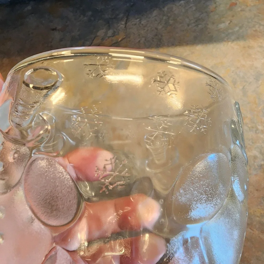 Christmas Crystal Glass Votive Candle Holder Jolly Snowman Tea Light Indonesia